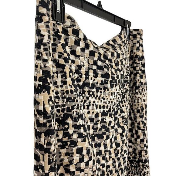 Ann Taylor Womens Beige Black Jersey Knit Stretch Pencil Knee Length Skirt sz 12 - Picture 4 of 16